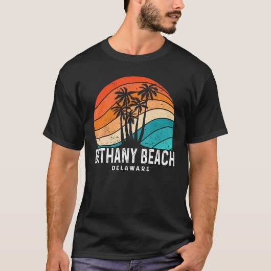 Bethany Beach Delaware Palm Tree Beach Souvenir T-Shirt (Vorderseite)