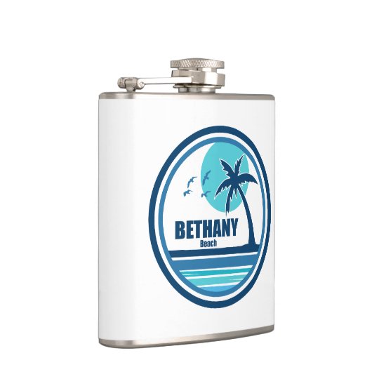 Bethany Beach Delaware Palm Tree Birds Flachmann (Rechts)