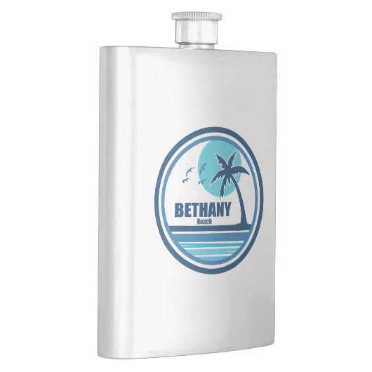 Bethany Beach Delaware Palm Tree Birds Flachmann (Rechts)