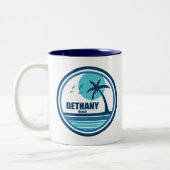 Bethany Beach Delaware Palm Tree Birds Zweifarbige Tasse (Links)