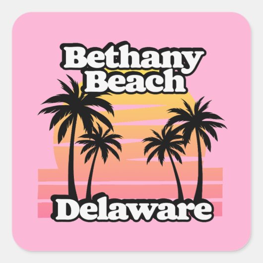 Bethany Beach Delaware Quadratischer Aufkleber (Vorderseite)