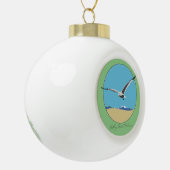Bethany Beach, Delaware Sea Gull Flug over Beach Keramik Kugel-Ornament (Links)