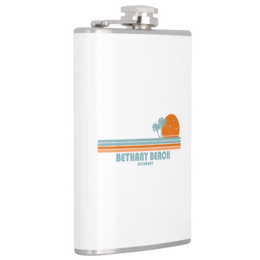 Bethany Beach Delaware Sun Palm Trees Flachmann (Rechts)