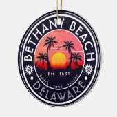 Bethany Beach Delaware Sunset Beach Palm Tree 80er Keramik Ornament (Links)