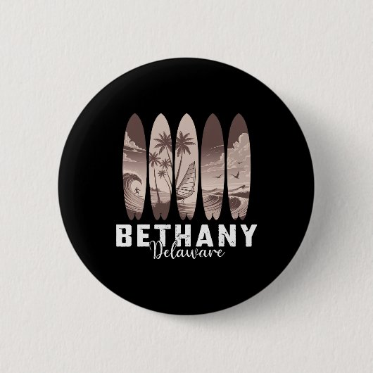 Bethany Beach Delaware Surfbrett Männer Frauen Sur Button (Vorderseite)