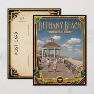 Bethany Beach Delaware Vintage Art Deco Golden Age Postkarte