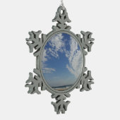 Bethany Beach II Schneeflocken Zinn-Ornament (Links)