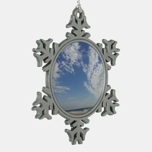 Bethany Beach II Schneeflocken Zinn-Ornament (Links)