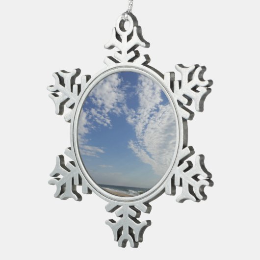 Bethany Beach II Schneeflocken Zinn-Ornament (Rechts)