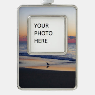 Bethany Beach Sunrise I Rahmen-Ornament Silber
