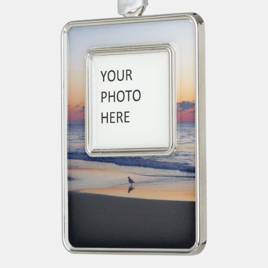 Bethany Beach Sunrise I Rahmen-Ornament Silber (Links)
