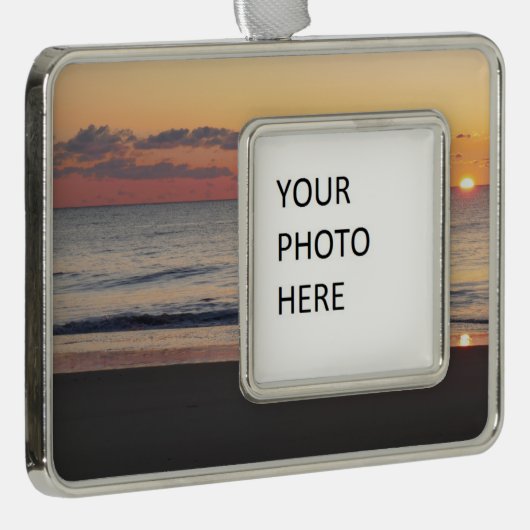 Bethany Beach Sunrise II Rahmen-Ornament Silber (Rechts)