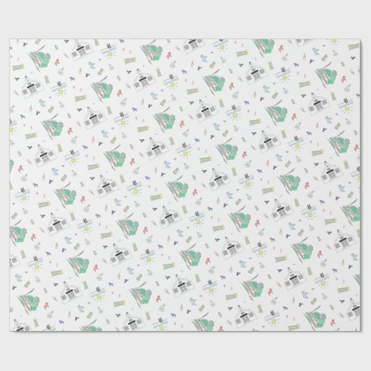 Bethany Beach Wrapping Paper Geschenkpapier (Flach)