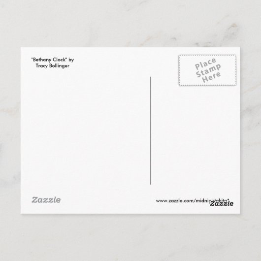 Bethany Clock Postkarte (Rückseite)