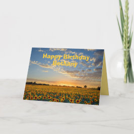 Bethany Happy Birthday Sonnenblumen bei Sonnenunte Karte