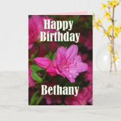 Bethany Pink Azalea Happy Birthday Karte (Gelbe Blume)