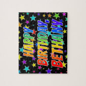 "BETHANY" Vorname, Spaß "GLÜCKLICHER GEBURTSTAG" Puzzle (Vertikal)