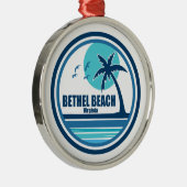 Bethel Beach Virginia Palm Tree Birds Ornament Aus Metall (Rechts)