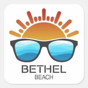 Bethel Beach Virginia Sonnenbrillen Quadratischer Aufkleber