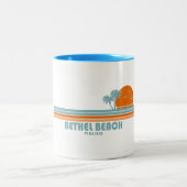 Bethel Beach Virginia Sun Palm Trees Zweifarbige Tasse (Mittel)