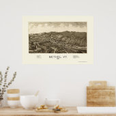 Bethel, VT Panorama Karte - 1886 Poster (Küche)