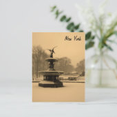 Bethesda-Brunnen im Winter Postkarte (Stehend Vorderseite)