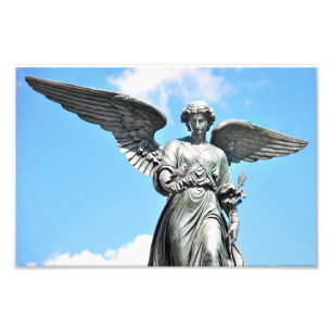 Bethesda-Brunnen-Statue im Central Park, NY Fotodruck