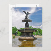 Bethesda "Engel der Gewässer" Zentralpark, NYC Postkarte (Vorne/Hinten)