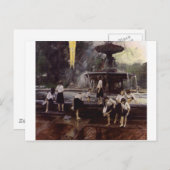 Bethesda Fountain, Central Park, NYC Postkarte (Vorne/Hinten)