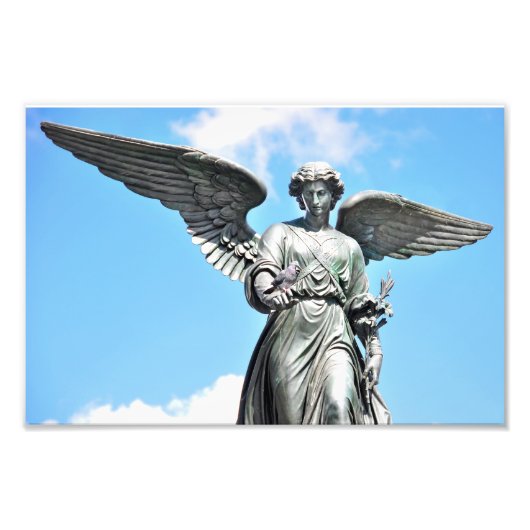 Bethesda Fountain Statue im Central Park, NY Fotodruck (Vorne)