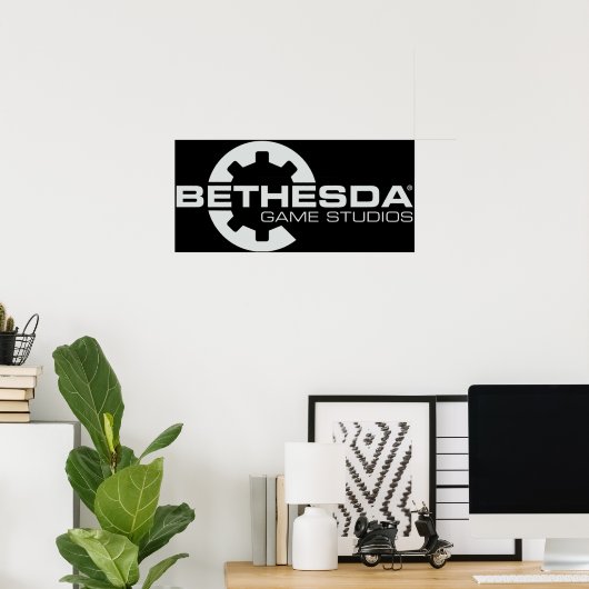 Bethesda Game Studios Logo Grau Poster (Heimbüro)