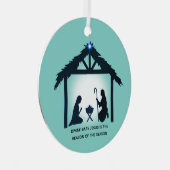 Bethlehem auf Light Blue Ornament Aus Metall (Vorderseite Rechts)