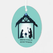 Bethlehem auf Light Blue Ornament Aus Metall (Vorderseite links)