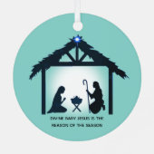 Bethlehem auf Light Blue Ornament Aus Metall (Rückseite)