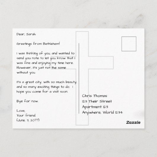 Bethlehem mit Skyline Postkarte (Rückseite)