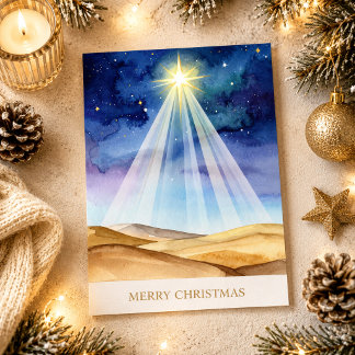 Bethlehem-Nacht-Himmel-Stern Frohe Weihnachten Fei Karte