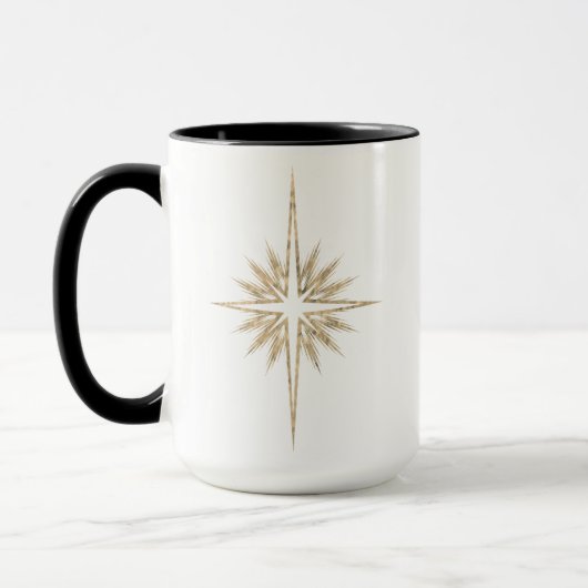 Bethlehem Nativity Star Scripture Black Christmas Tasse (Links)