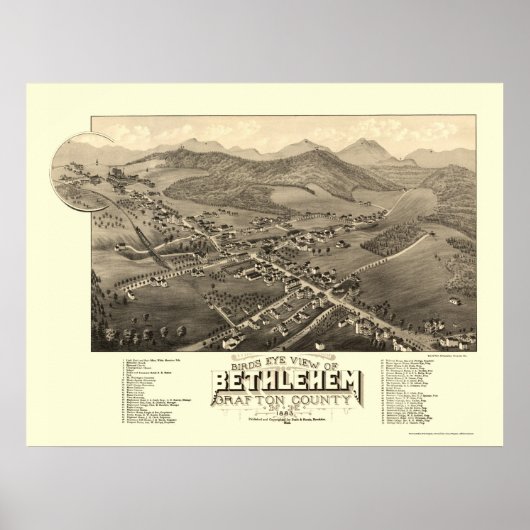 Bethlehem, NH Panoramic Map - 1883 Poster (Vorne)