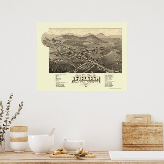 Bethlehem, NH Panoramic Map - 1883 Poster (Küche)