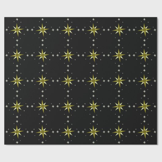 Bethlehem Night Shinting Stars Geschenkpapier (Flach)