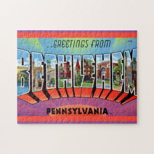 Bethlehem PA 11x14 Postkarte Puzzle (Horizontal)
