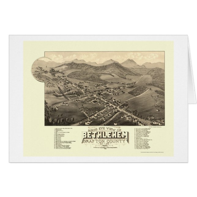 Bethlehem, panoramische Karte NH - 1883 (Vorderseite (Horizontal))