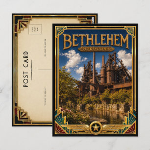 Bethlehem Pennsylvania Vintage Art Deco Golden Age Postkarte