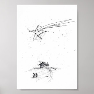 Bethlehem Star and Three Kings - Krippe Poster