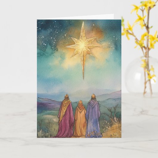Bethlehem Star Guides Wise Men Karte (Gelbe Blume)