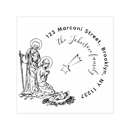 Bethlehem Star Heilige Rücksendeadresse Permastempel (Design)