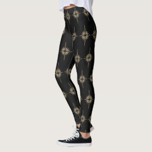 BETHLEHEM STAR Weihnachtskrippe Muster Schwarz Leggings