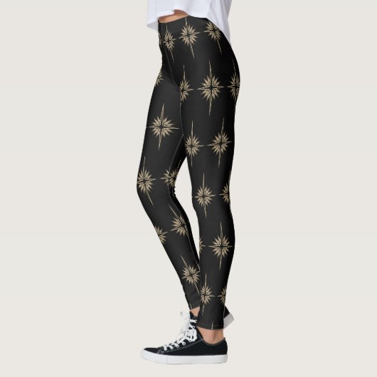 BETHLEHEM STAR Weihnachtskrippe Muster Schwarz Leggings (Links)