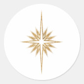 Bethlehem Stern Geburts Elegantes Weihnachten Runder Aufkleber (Vorderseite)