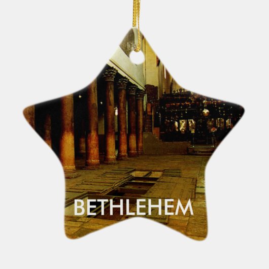 Bethlehem-Stern-Verzierung Keramikornament (Hinten)
